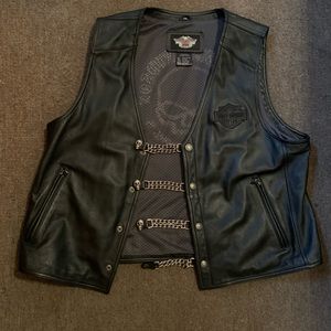 RARE Leather Harley Davidson Vest